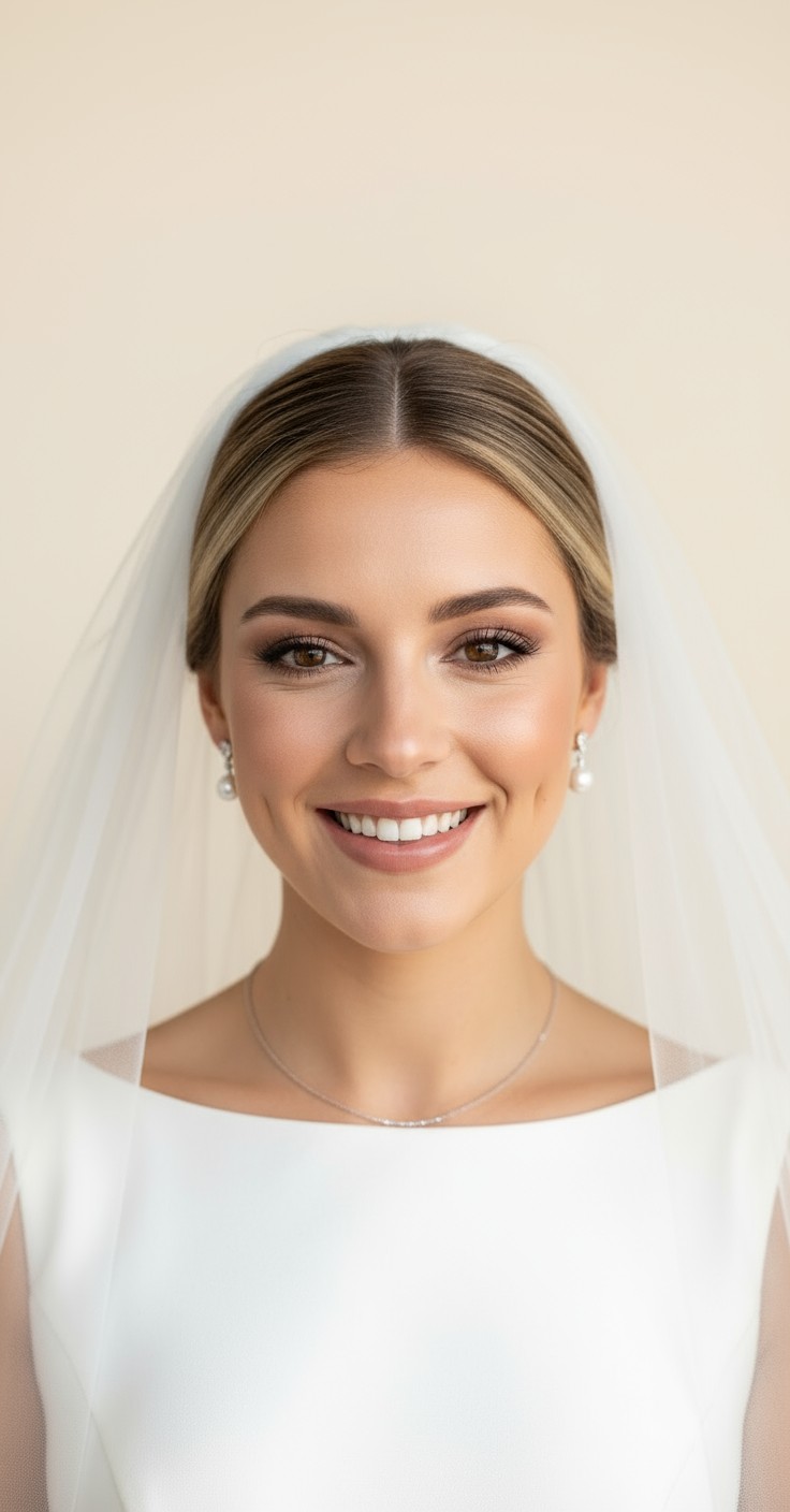 After Wedding Hair Bun With Veil